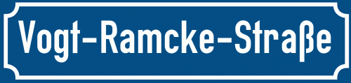 Straßenschild Vogt-Ramcke-Straße