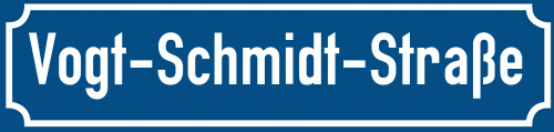 Straßenschild Vogt-Schmidt-Straße