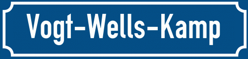 Straßenschild Vogt-Wells-Kamp