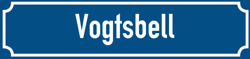 Straßenschild Vogtsbell zum kostenlosen Download