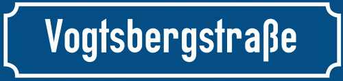 Straßenschild Vogtsbergstraße