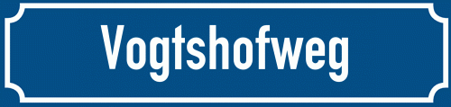Straßenschild Vogtshofweg