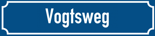 Straßenschild Vogtsweg