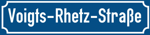 Straßenschild Voigts-Rhetz-Straße