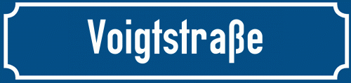 Straßenschild Voigtstraße zum kostenlosen Download