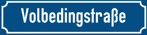 Straßenschild Volbedingstraße