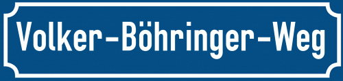 Straßenschild Volker-Böhringer-Weg zum kostenlosen Download