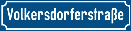 Straßenschild Volkersdorferstraße