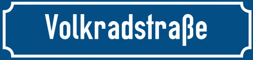 Straßenschild Volkradstraße zum kostenlosen Download