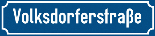 Straßenschild Volksdorferstraße zum kostenlosen Download