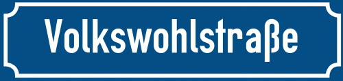 Straßenschild Volkswohlstraße zum kostenlosen Download
