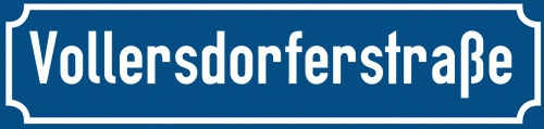 Straßenschild Vollersdorferstraße