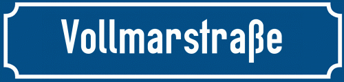 Straßenschild Vollmarstraße zum kostenlosen Download