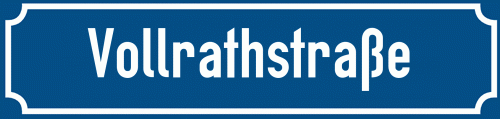 Straßenschild Vollrathstraße zum kostenlosen Download