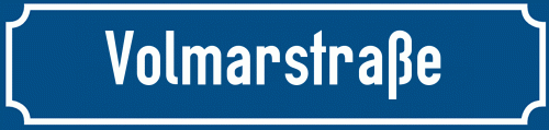 Straßenschild Volmarstraße