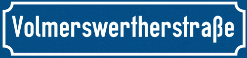 Straßenschild Volmerswertherstraße zum kostenlosen Download