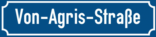 Straßenschild Von-Agris-Straße