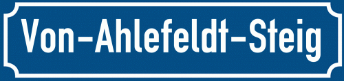 Straßenschild Von-Ahlefeldt-Steig