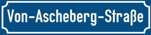 Straßenschild Von-Ascheberg-Straße