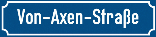 Straßenschild Von-Axen-Straße
