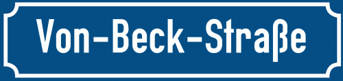 Straßenschild Von-Beck-Straße