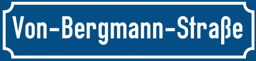 Straßenschild Von-Bergmann-Straße