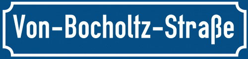 Straßenschild Von-Bocholtz-Straße zum kostenlosen Download