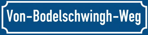 Straßenschild Von-Bodelschwingh-Weg zum kostenlosen Download