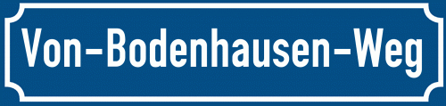 Straßenschild Von-Bodenhausen-Weg