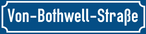 Straßenschild Von-Bothwell-Straße zum kostenlosen Download