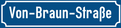 Straßenschild Von-Braun-Straße