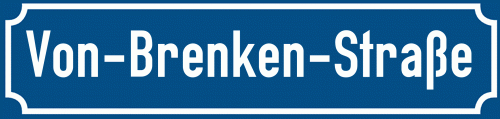 Straßenschild Von-Brenken-Straße