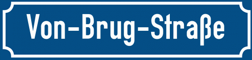 Straßenschild Von-Brug-Straße