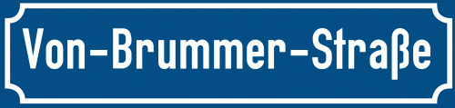 Straßenschild Von-Brummer-Straße