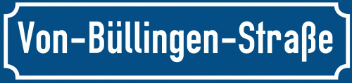 Straßenschild Von-Büllingen-Straße