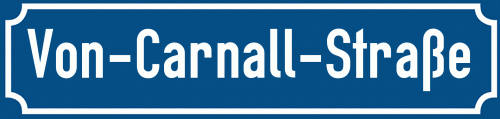 Straßenschild Von-Carnall-Straße