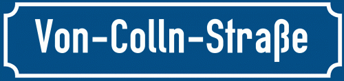 Straßenschild Von-Colln-Straße