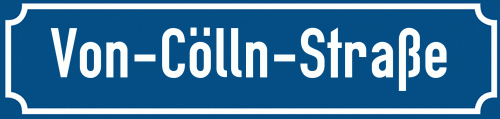 Straßenschild Von-Cölln-Straße