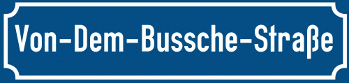 Straßenschild Von-Dem-Bussche-Straße