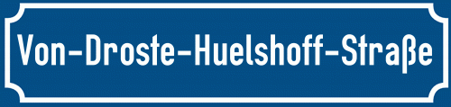 Straßenschild Von-Droste-Huelshoff-Straße