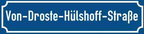 Straßenschild Von-Droste-Hülshoff-Straße