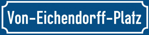 Straßenschild Von-Eichendorff-Platz zum kostenlosen Download