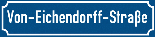 Straßenschild Von-Eichendorff-Straße