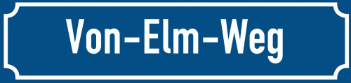 Straßenschild Von-Elm-Weg zum kostenlosen Download