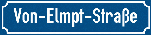 Straßenschild Von-Elmpt-Straße