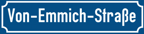 Straßenschild Von-Emmich-Straße