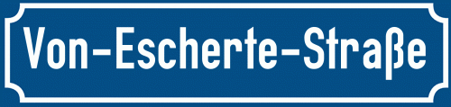 Straßenschild Von-Escherte-Straße zum kostenlosen Download