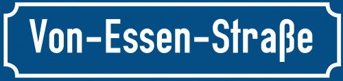 Straßenschild Von-Essen-Straße