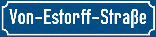Straßenschild Von-Estorff-Straße