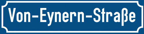 Straßenschild Von-Eynern-Straße